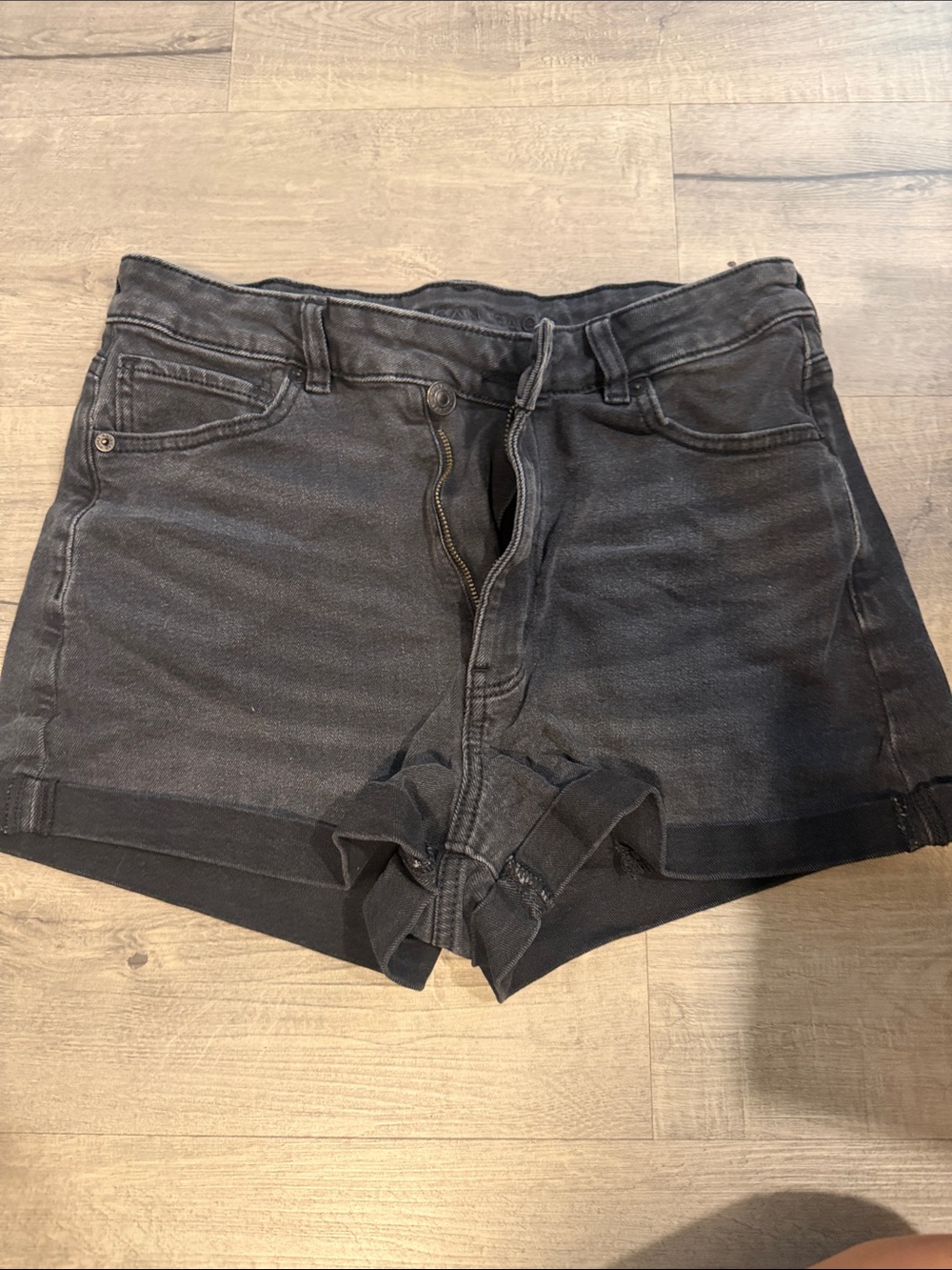 American Eagle Outfitters Black High-Rise Jean Shorts